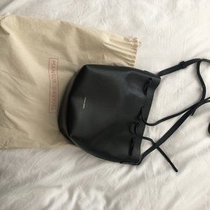 Mansur Gavriel Mini Bucket Bag Black/Royal Blue